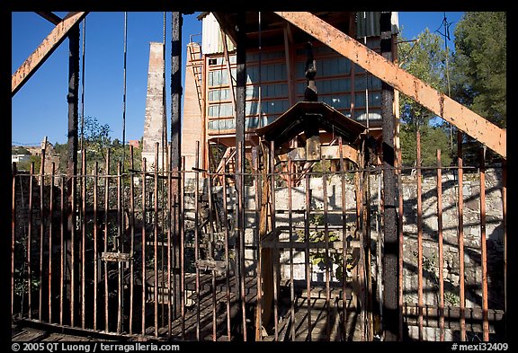 Fence around the main shaft of La Valenciana mine. Guanajuato, Mexico (color)