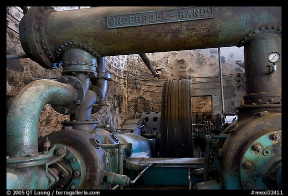 Industrial machinery, Valenciana mine. Guanajuato, Mexico (color)