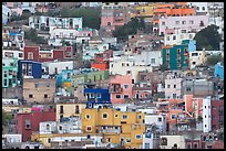 Steep hill with multicolored houses. Guanajuato, Mexico