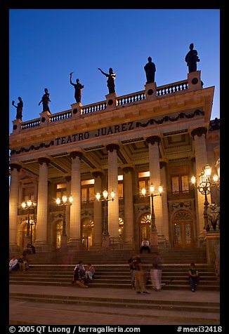 Teatro Juarez at dusk. Guanajuato, Mexico