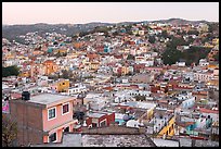 Panoramic view of the town at dawn. Guanajuato, Mexico