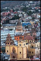 Basilic Nuestra Senora de Guanajuato and Templo La Compania at dawn. Guanajuato, Mexico