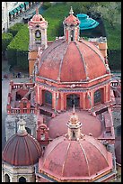 Roofs and domes of Church of San Diego seen from above. Guanajuato, Mexico (color)