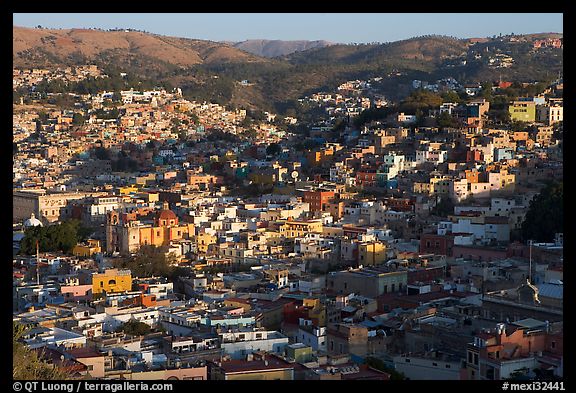 Panoramic view of the town, early morning. Guanajuato, Mexico (color)