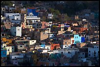 Vividly colored houses on hill, early morning. Guanajuato, Mexico ( color)