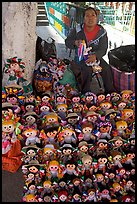 Woman selling Traditional puppets. Guanajuato, Mexico