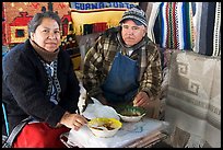 Couple eating in the street. Guanajuato, Mexico (color)