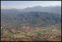 Aerial view of plain, foothills and Sierra de Madre. Mexico