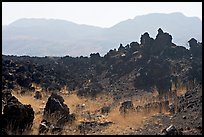 Hardened lava and hills. Mexico (color)