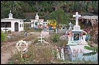 Cemetery with tombs of all shapes and sizes. Mexico