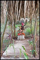 Tropical tomb in a cemetery. Mexico