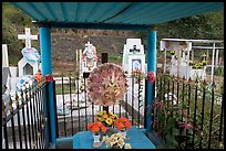 Covered tomb in a cemetery. Mexico (color)