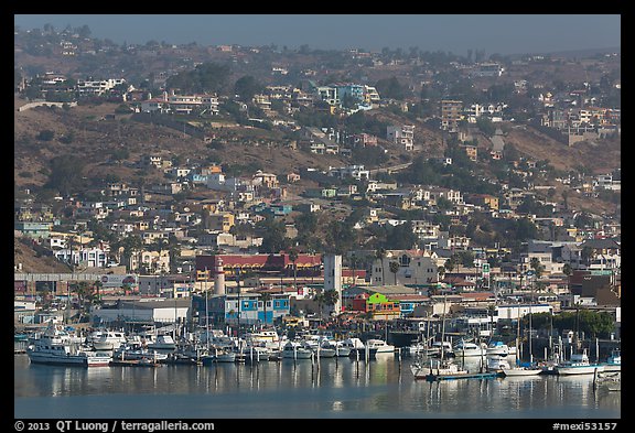 Harbor and hill, Ensenada. Baja California, Mexico (color)