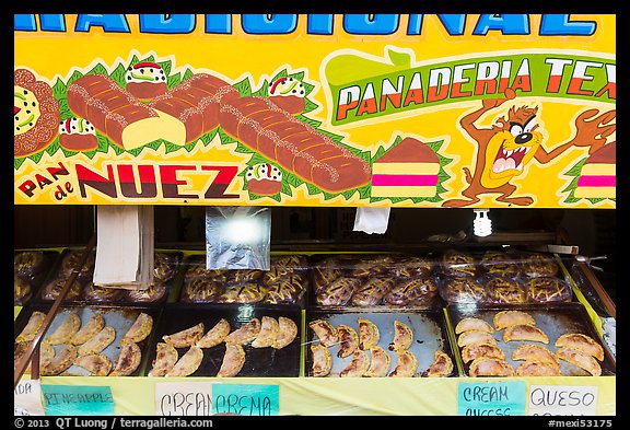 Bakery items. Baja California, Mexico (color)