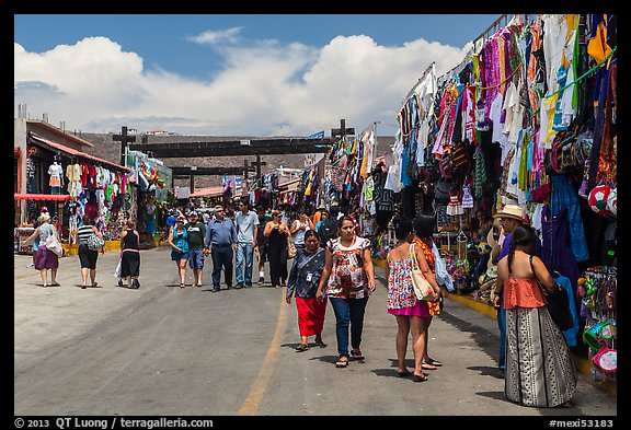 Outdoor market, La Bufadora. Baja California, Mexico (color)