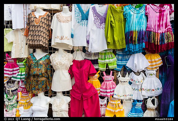 Dresses for sale, La Bufadora. Baja California, Mexico (color)