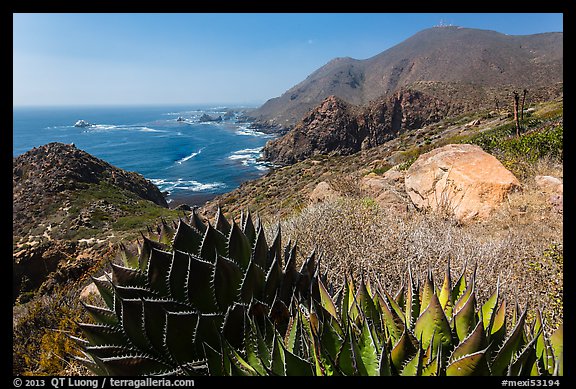 Mountainous Pacific coastline. Baja California, Mexico (color)