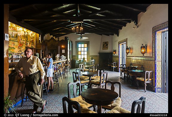 Bar and patrons, Riviera Del Pacifico, Ensenada. Baja California, Mexico (color)