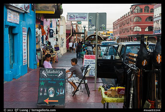 Avenida Lopez Mateos street, Ensenada. Baja California, Mexico (color)