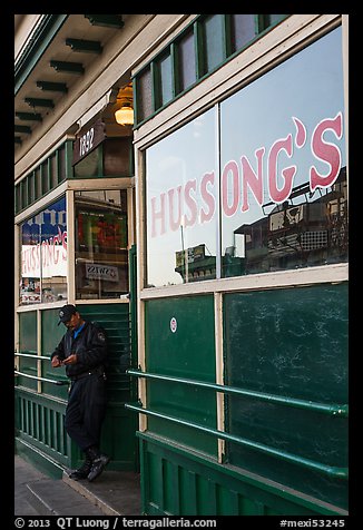 Hussongs Cantina and guard, Ensenada. Baja California, Mexico (color)