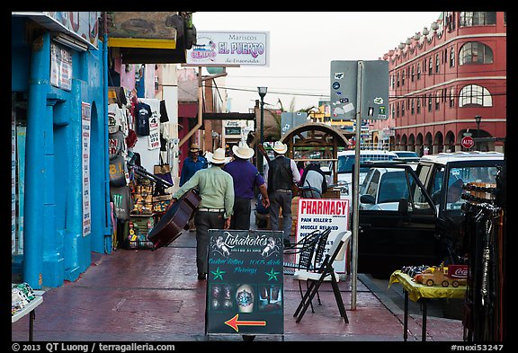 Main shopping street, Ensenada. Baja California, Mexico (color)