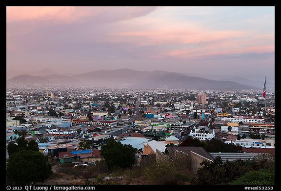 Ensenada from above at sunset. Baja California, Mexico (color)