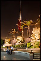 Family at Three Heads Park at night, Ensenada. Baja California, Mexico (color)