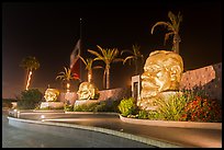 Monumental heads of Benito Juarez, Miguel Hidalgo and Venustiano Carranza, Ensenada. Baja California, Mexico (color)