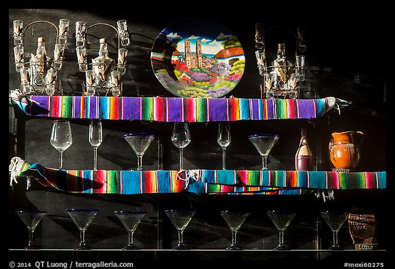 Glasses, tequilla factory. Cozumel Island, Mexico (color)