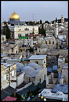 Old town rooftops and Dome of the Rock. Jerusalem, Israel