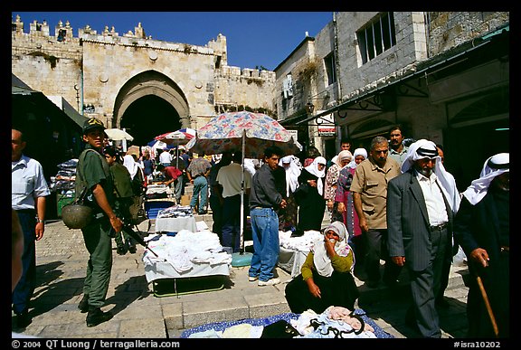 Street market inside the old town next to the Damascus Gate. Jerusalem, Israel (color)