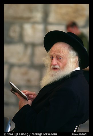 Elderly orthodox jew, Western (Wailling) Wall. Jerusalem, Israel