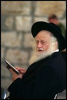 Elderly orthodox jew, Western (Wailling) Wall. Jerusalem, Israel