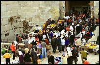 Crowds outside Damascus Gate. Jerusalem, Israel (color)