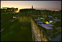 Old town remparts at dusk. Jerusalem, Israel (color)