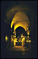 Alley at night, old town. Jerusalem, Israel