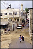 Two schoolchildren in a street of East Jerusalem. Jerusalem, Israel ( color)