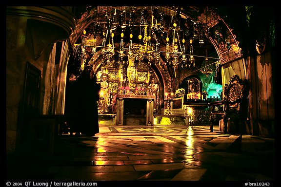 Decorated chapel inside the Church of the Holy Sepulchre. Jerusalem, Israel