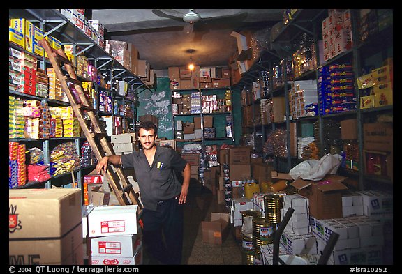 Man in a store, Hebron. West Bank, Occupied Territories (Israel)