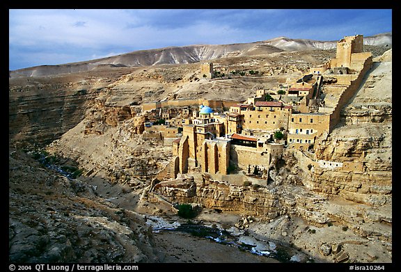 Mar Saba Monastery seen across the Kidron River. West Bank, Occupied Territories (Israel)