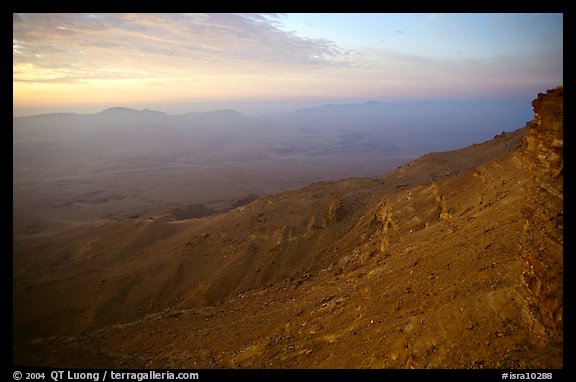 Maktesh Ramon (Wadi Ruman) Crater, sunrise. Negev Desert, Israel (color)