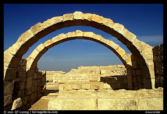 Arches in Nabatean ruins, Avdat. Negev Desert, Israel