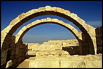 Arches in Nabatean ruins, Avdat. Negev Desert, Israel (color)