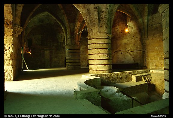 Medieval room of the Knights Hospitalliers quarters, Akko (Acre). Israel (color)