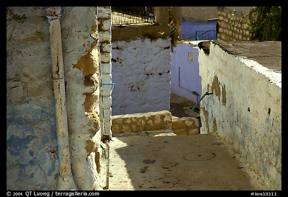 Walls and alley in the old city of Safed (Tzfat). Israel (color)