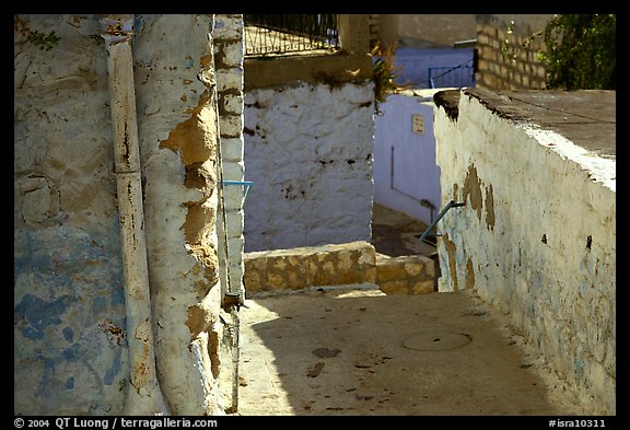 Walls and alley in the old city of Safed (Tzfat). Israel