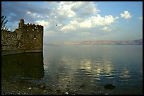 Old fort wall on the Sea of Gallilee. Israel