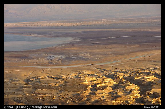 South End of the Dead Sea seen from Masada. Israel (color)