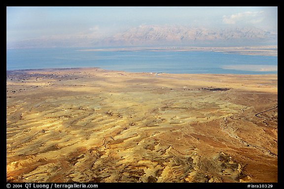 Dead Sea and Jordan seen from Masada. Israel (color)