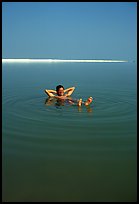 Flotting in the Dead Sea. Israel (color)